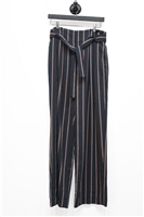 Navy Stripe Vince Wide-Leg Trousers, size 6