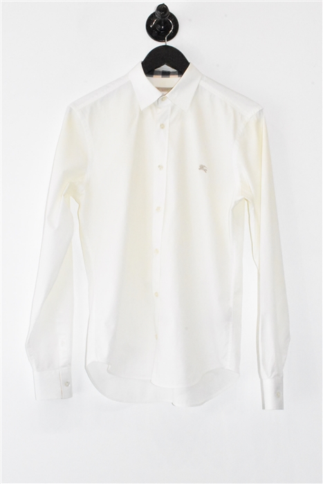 Cream Burberry Button Shirt, size S