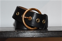 Black Leather Prada Belt, size L