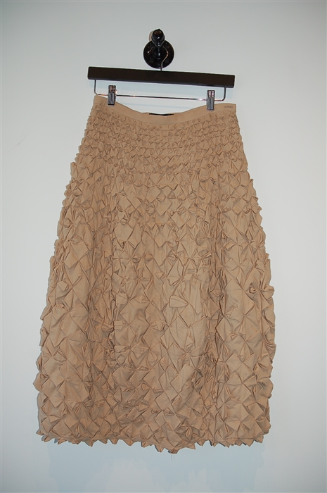 Soft Beige Issey Miyake Midi Skirt, size M