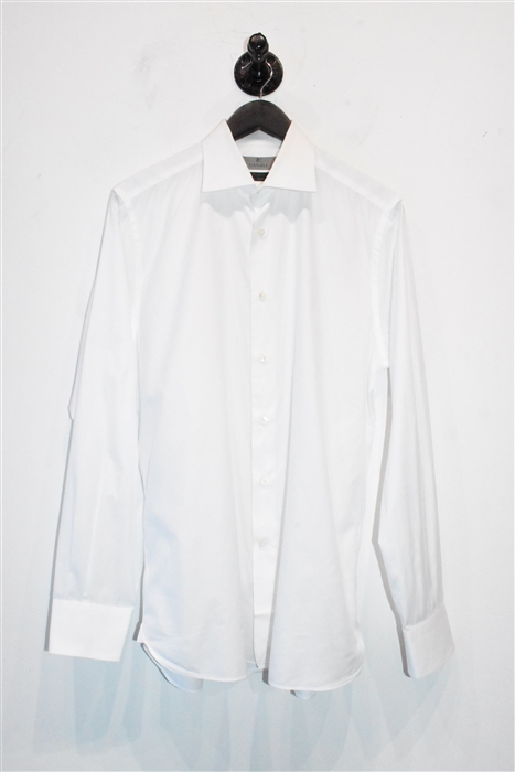 Crisp White Canali Button Shirt, size L