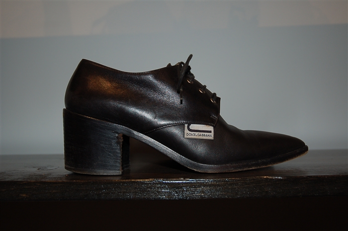 Black Leather D&G - Dolce & Gabbana Shoes, size 8