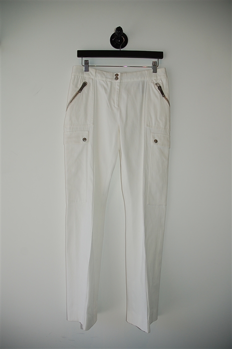 Bright White Burberry Trousers, size 8