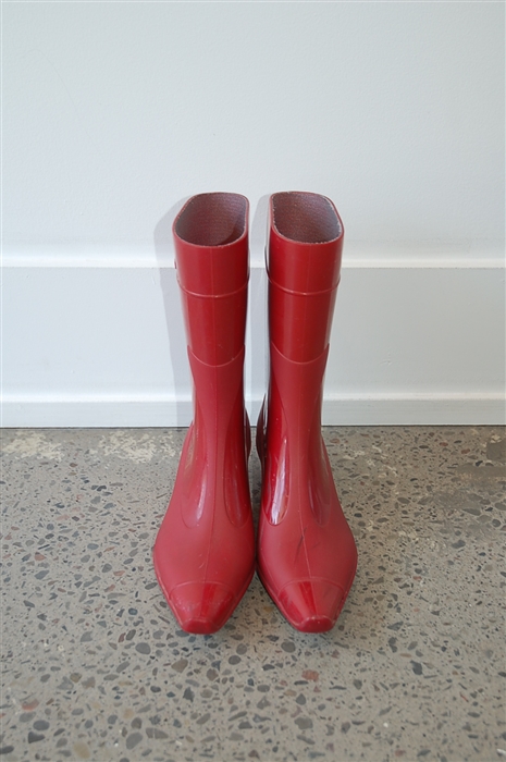 Dark Red Miu Miu Rain Boots, size 6