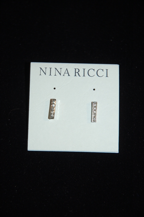 Rhodium Nina Ricci Earrings, size O/S