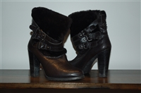 Black Leather Stuart Weitzman Ankle Boots, size 7.5