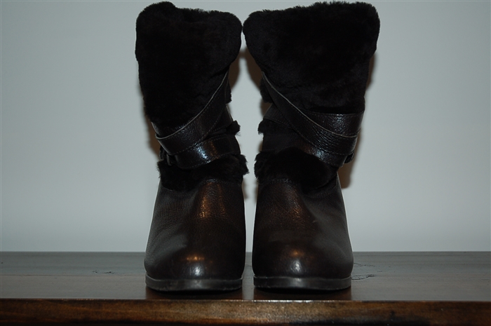 Black Leather Stuart Weitzman Ankle Boots, size 7.5