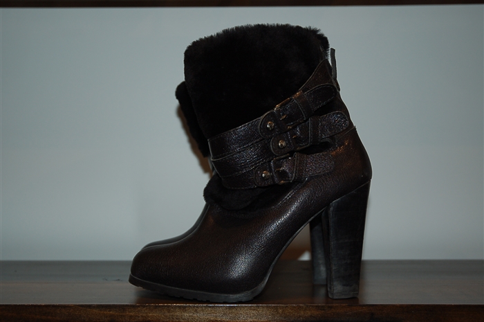Black Leather Stuart Weitzman Ankle Boots, size 7.5