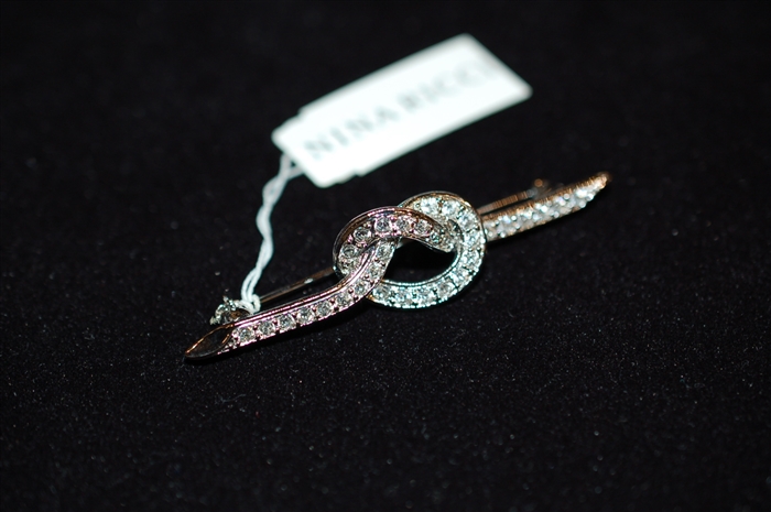 Rhodium Nina Ricci Brooch, size O/S