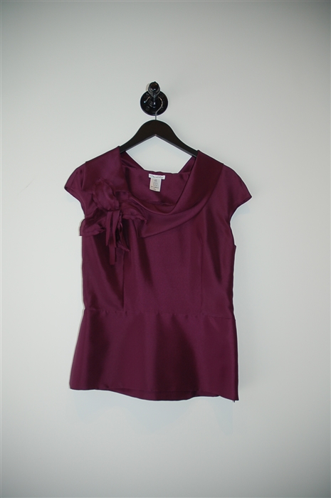Deep Plum Oscar de la Renta Fancy Top, size 8