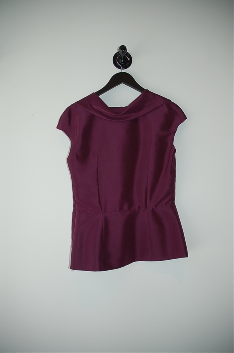 Deep Plum Oscar de la Renta Fancy Top, size 8