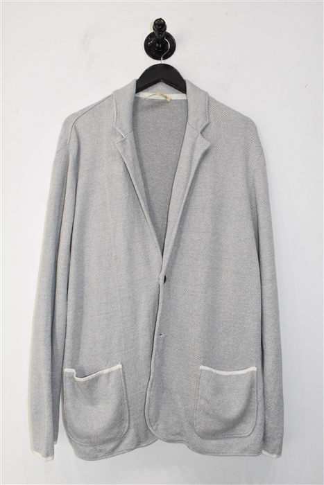 Pale Gray Maurizio Baldassari Sweater Jacket, size 2XL
