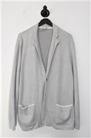 Pale Gray Maurizio Baldassari Sweater Jacket, size 2XL