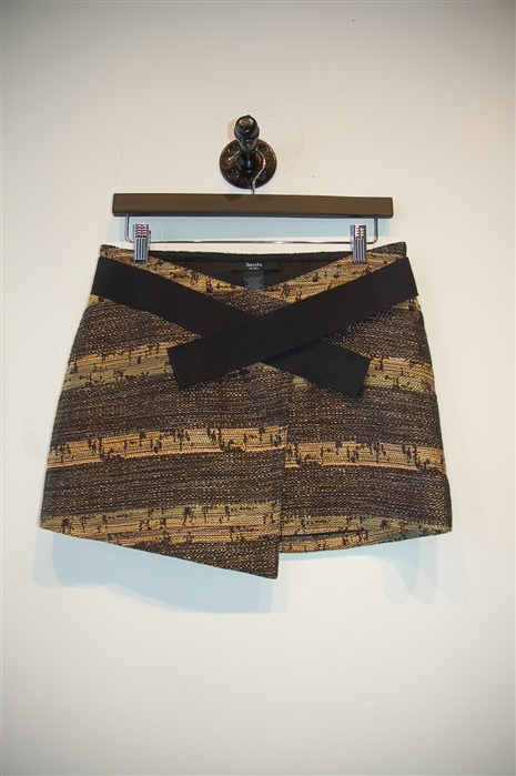 Black & Gold Smythe Mini Skirt, size 2
