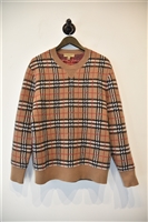 Check Burberry Cashmere Sweater, size M