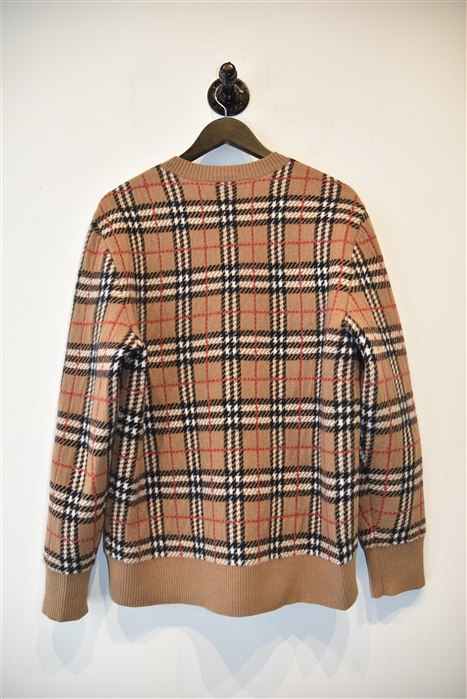 Check Burberry Cashmere Sweater, size M