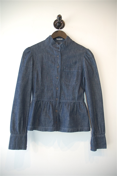 Dark Denim Miu Miu Shirt, size 2
