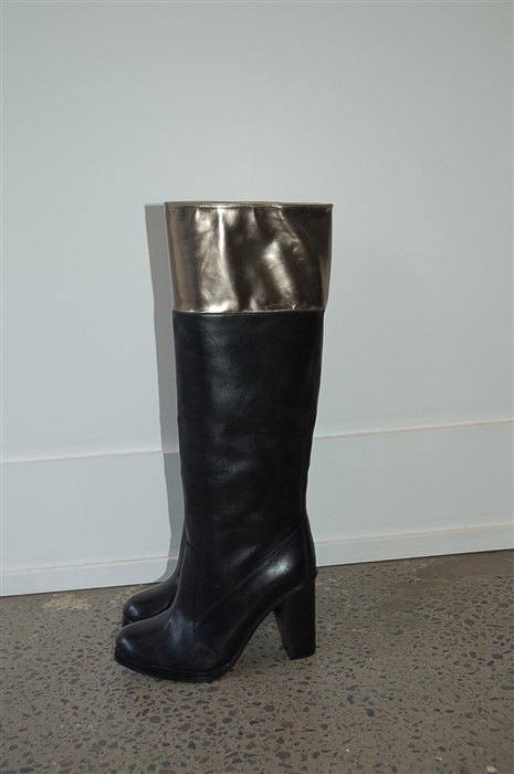 Black Leather Diane von Furstenberg Boots, size 8