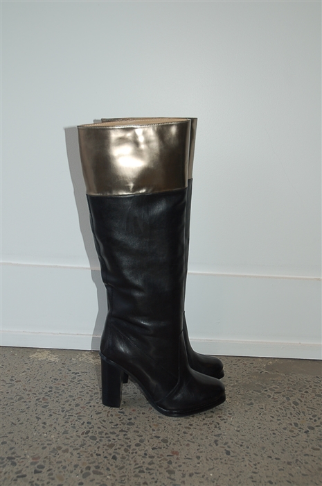 Black Leather Diane von Furstenberg Boots, size 8