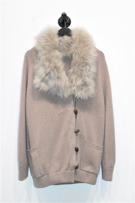 Mocha Brunello Cucinelli Cashmere Cardigan, size M
