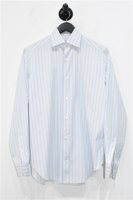 White Stripe Loro Piana Button Shirt, size S
