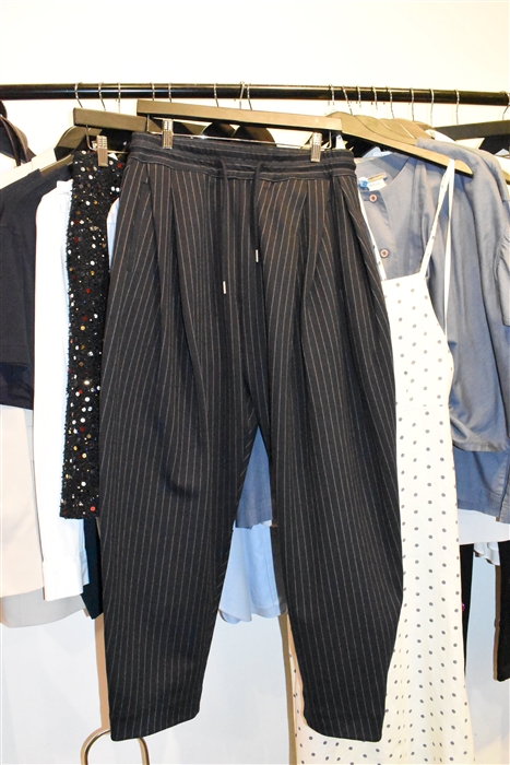 Black Stripe Feng Chen Wang Trousers, size 30