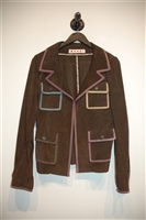 Espresso Marni Suede Jacket, size 6