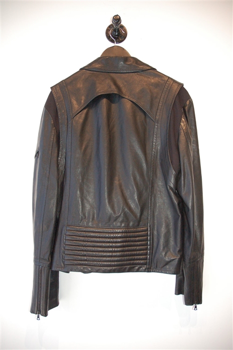 Black Leather Public School Leather Jacket, size XL