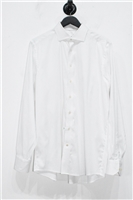 Bright White Emanuel Berg Button Shirt, size XL