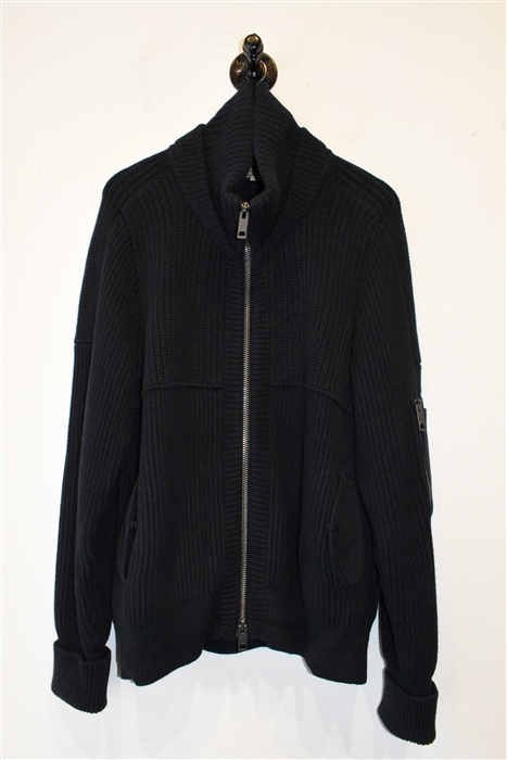 Navy Burberry Sweater Jacket, size XL