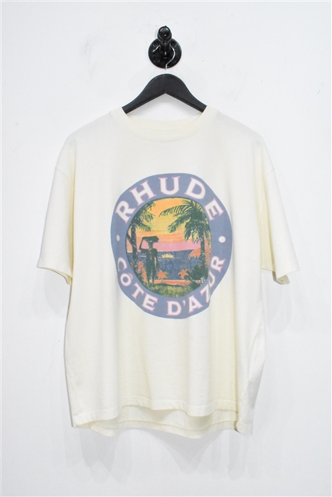 Cream Rhude T-Shirt, size M