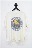Cream Rhude T-Shirt, size M