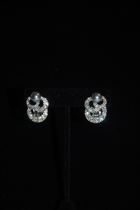Rhodium Nina Ricci Earrings, size O/S