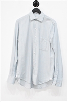 Ice Blue Loro Piana Button Shirt, size M