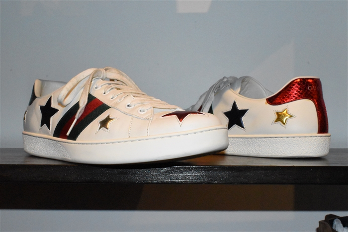 White Leather Gucci Sneaker, size 13