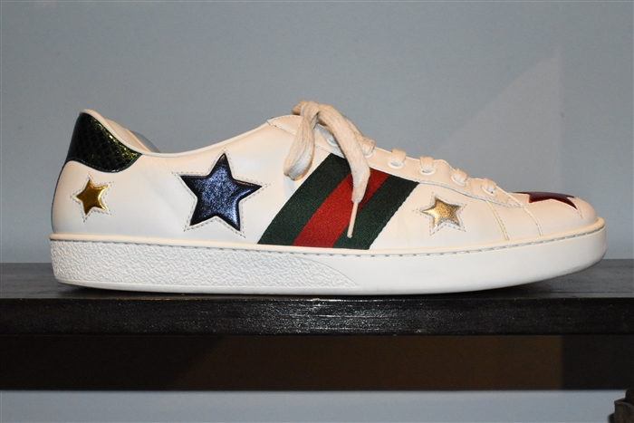 White Leather Gucci Sneaker, size 13