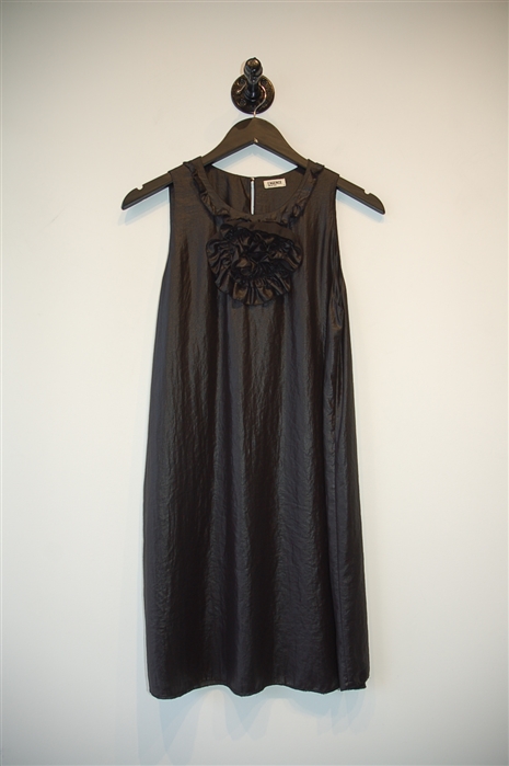 Satin Black L'Agence Shift Dress, size S
