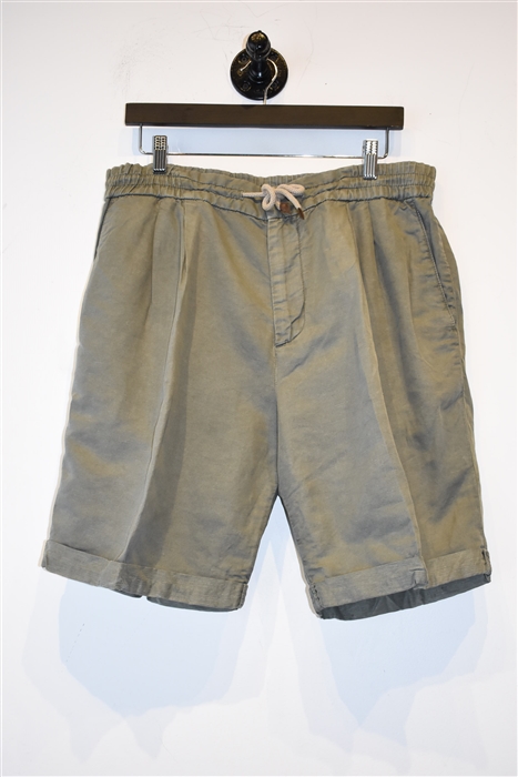 Military Green Brunello Cucinelli Shorts, size 36