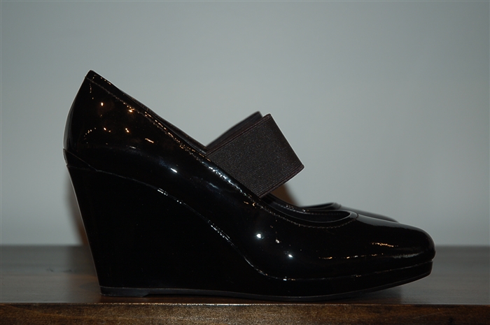 Black Patent Prada Wedge, size 7.5