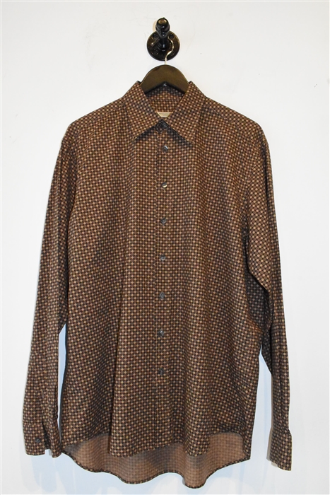 Polka Dot Burberry Button Shirt, size L
