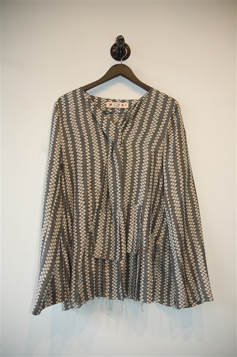 Gray Stripe Marni Blouse, size 10