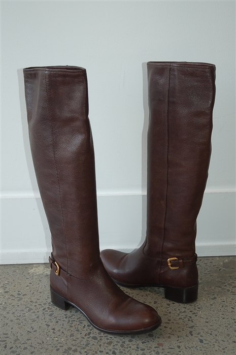 Dark Leather Prada Boots, size 9