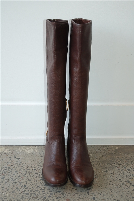 Dark Leather Prada Boots, size 9