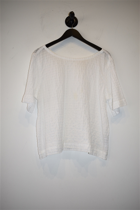 Bright White Eileen Fisher Short-Sleeved Top, size L