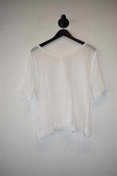 Bright White Eileen Fisher Short-Sleeved Top, size L