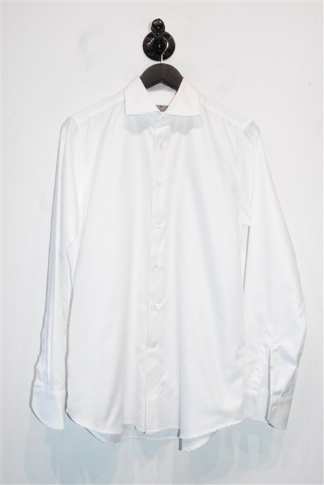 Crisp White Canali Button Shirt, size M