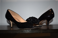 Shiny Black Valentino Peep-Toe, size 8.5