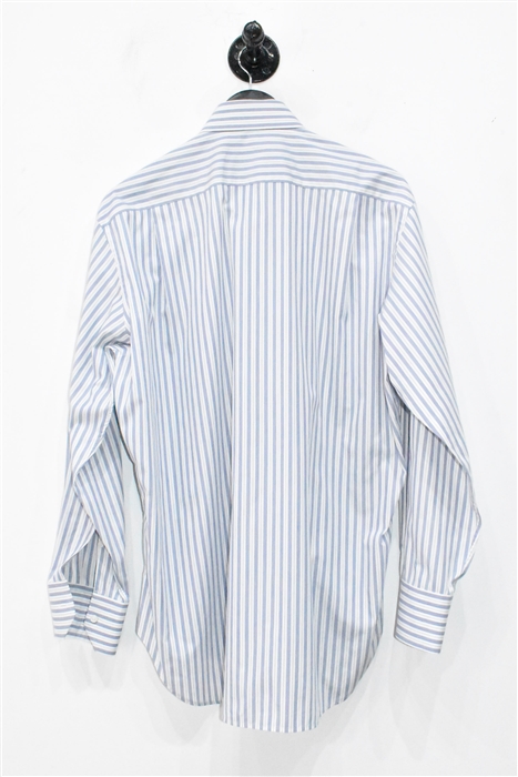 Blue Stripe Loro Piana Button Shirt, size M