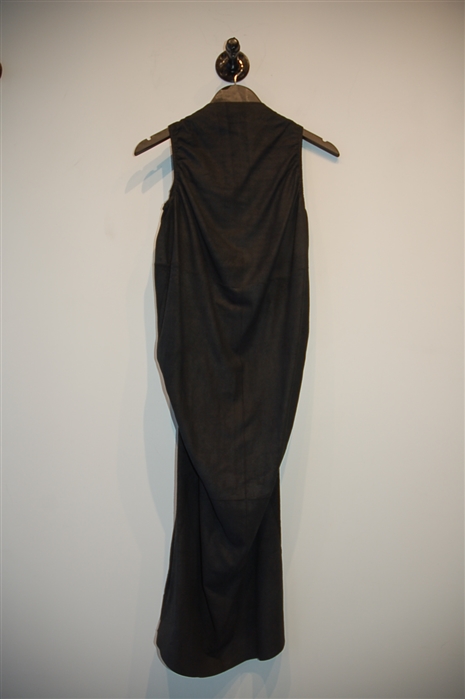 Black Leather Rick Owens Sheath Dress, size 8