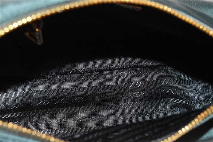 Bottle Green Prada Pouch, size S